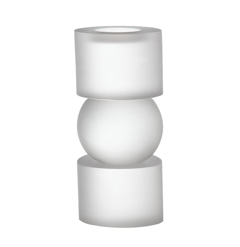 Frosted Glass Candle Holder S