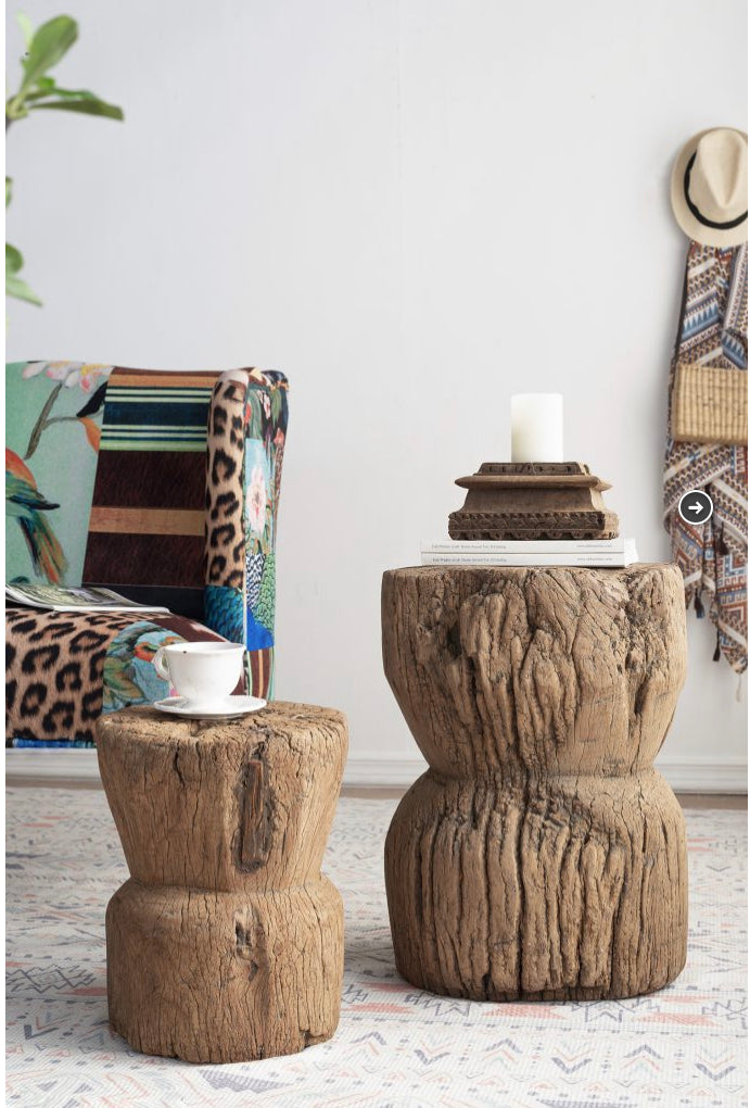 Antique Round Wooden Low STOOL