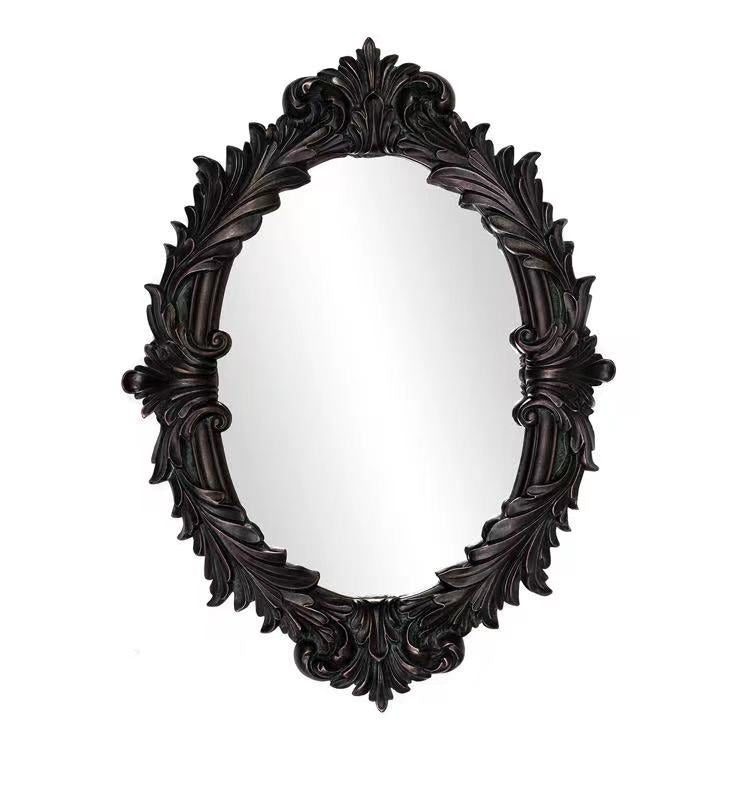 Classical Oval Mirror Black 590mm H