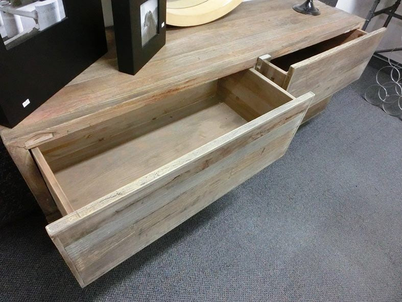 Stainless steel /Elm Buffet Cabinet