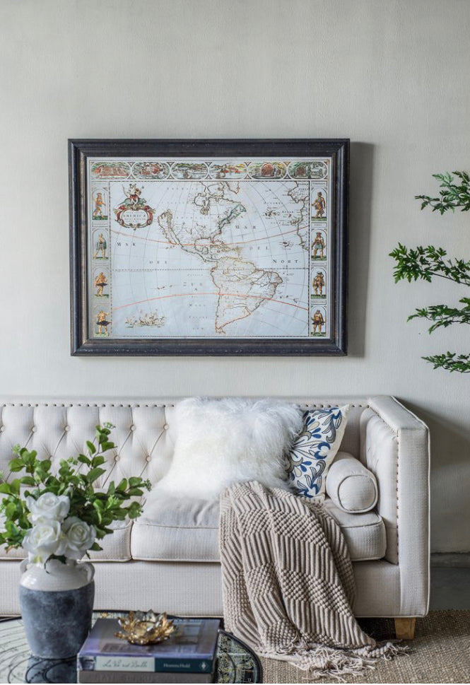 Mirrored Wall Art -World Map/120x93cm