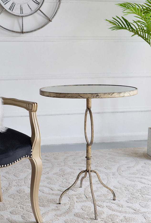 Gold Oval Side Table