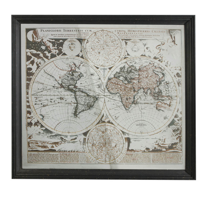 Mirrored Wall Art- World Map 144x129cm