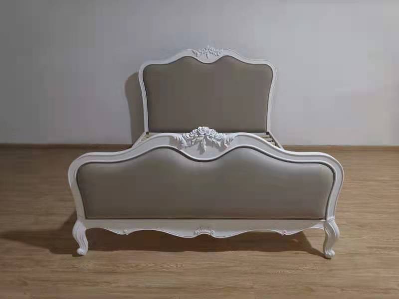 French Country Upholstered Queen Size Bed