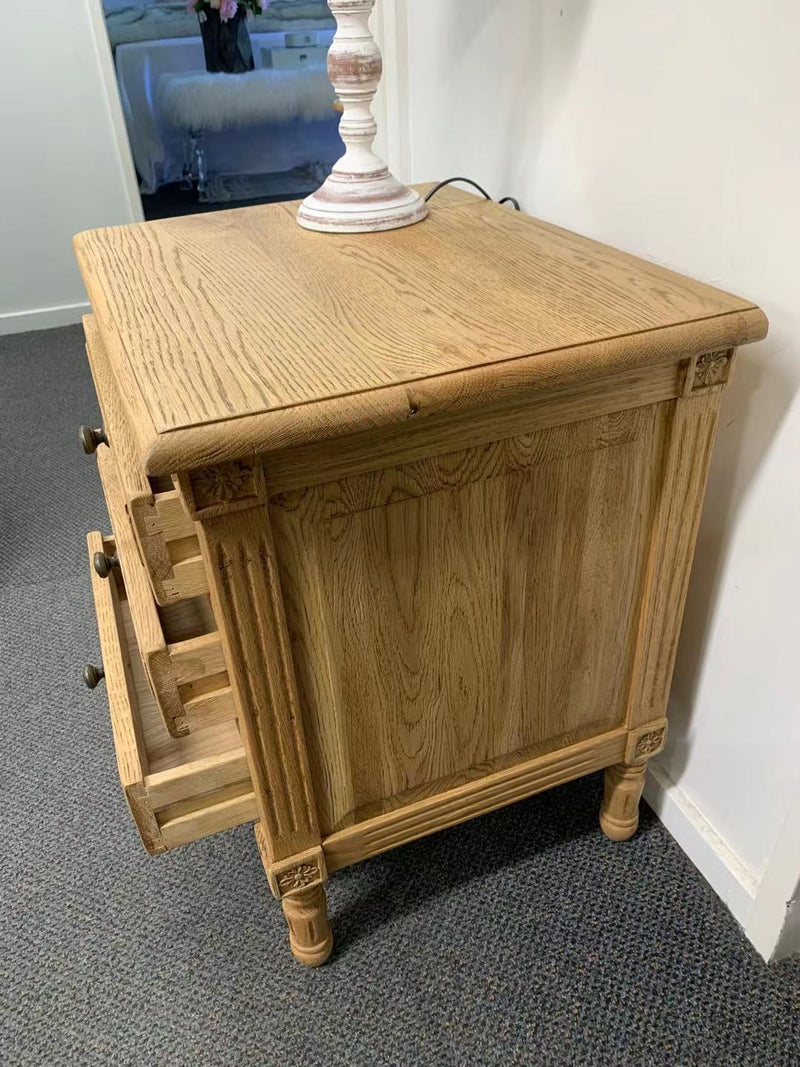 French Villa 3 drawers OAK Bedside table Natural MATT