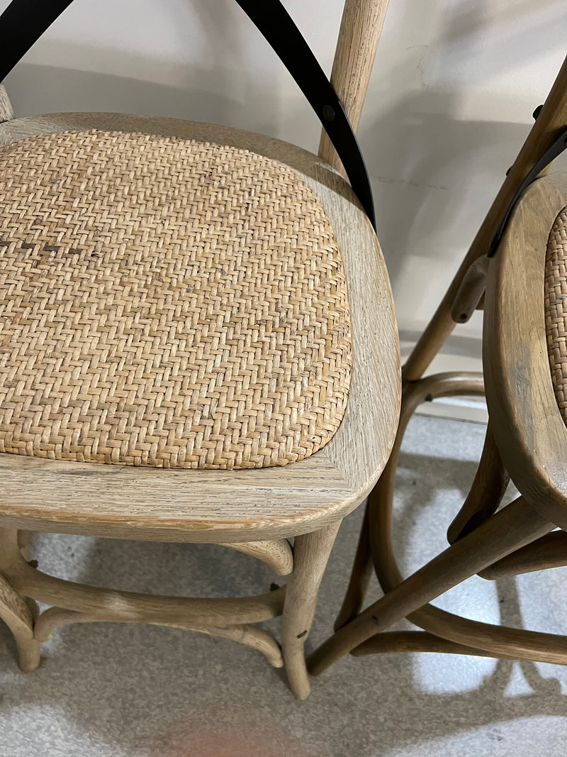 Last One ! Cross  Back OAK Bar stool/Light OAK