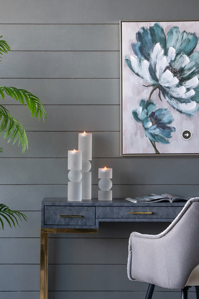 Frosted Glass Candle Holder M