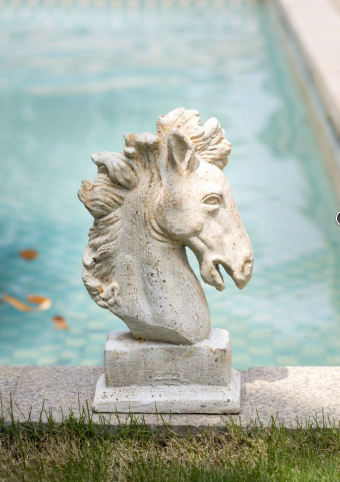 Composite Horse Bust Statue Small