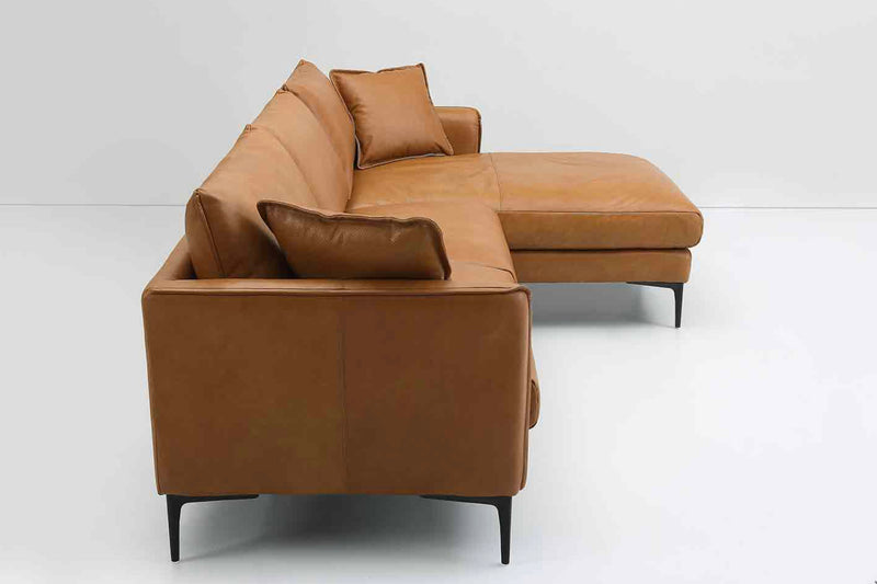 Como Top Grain Leather Right-Facing Sectional