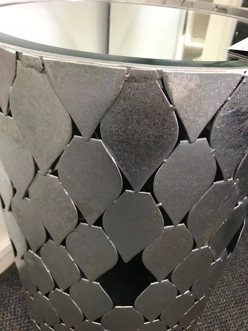Clearance: Alma Silver Leaf Side Table