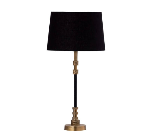 GA2029 TABLE LAMP/BRASS ANTIQUE / BLACK COTTON