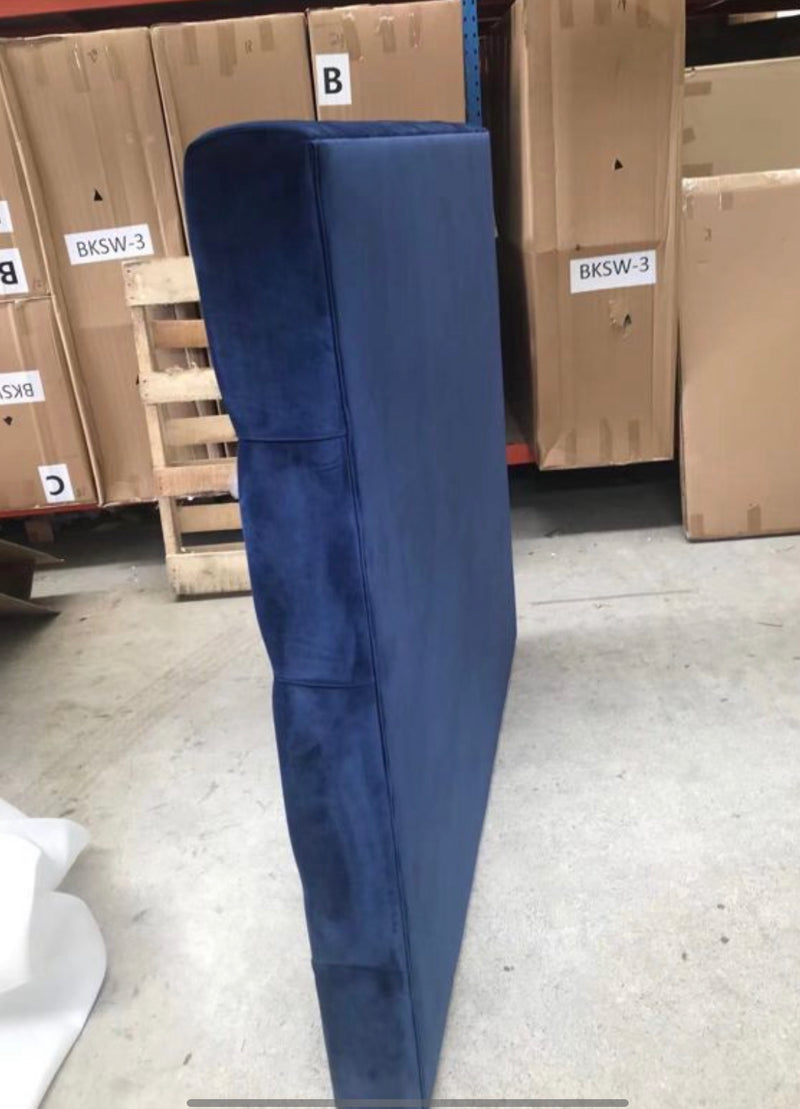 Superking/Buttoned Navy Velvet 150cm High Headboard