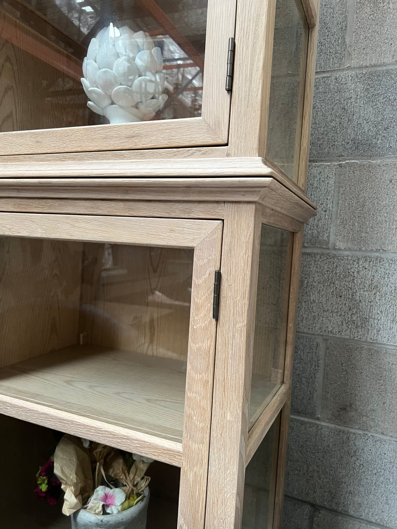 Oak/Glass Display Cabinet In Light OAK