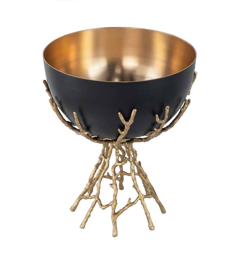 Twig Bowl In Soft Gold Tall