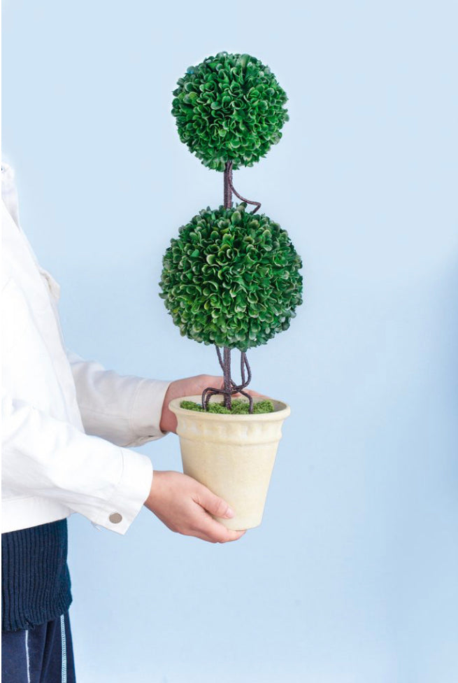 Faux Boxwood Topiary- Double Sphere
