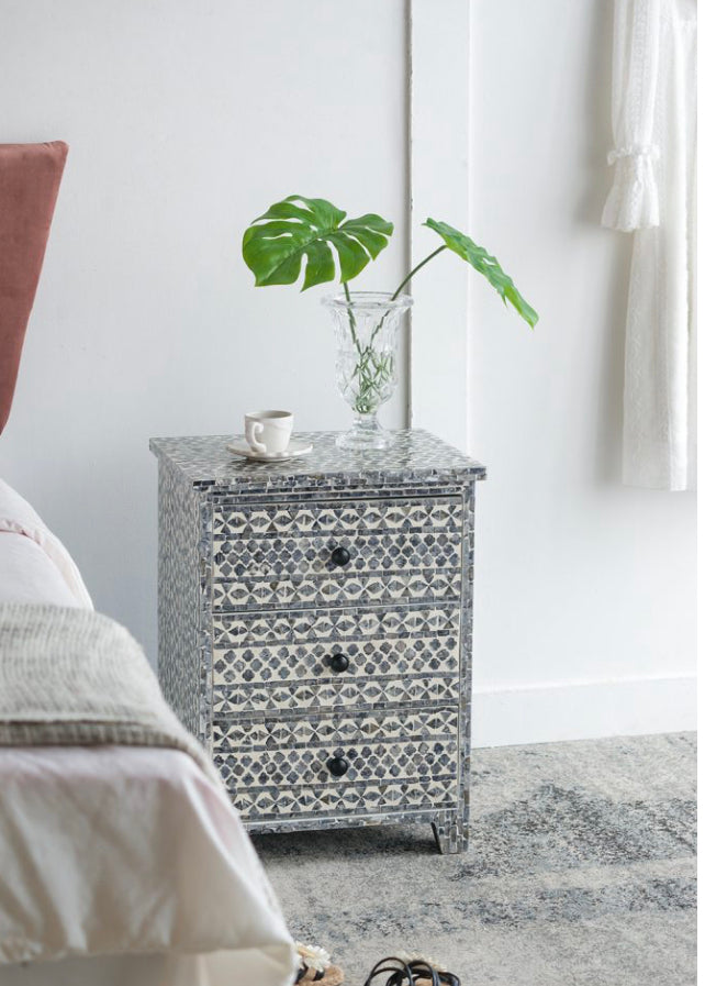 Inlaid Capiz Shell Bedside Table