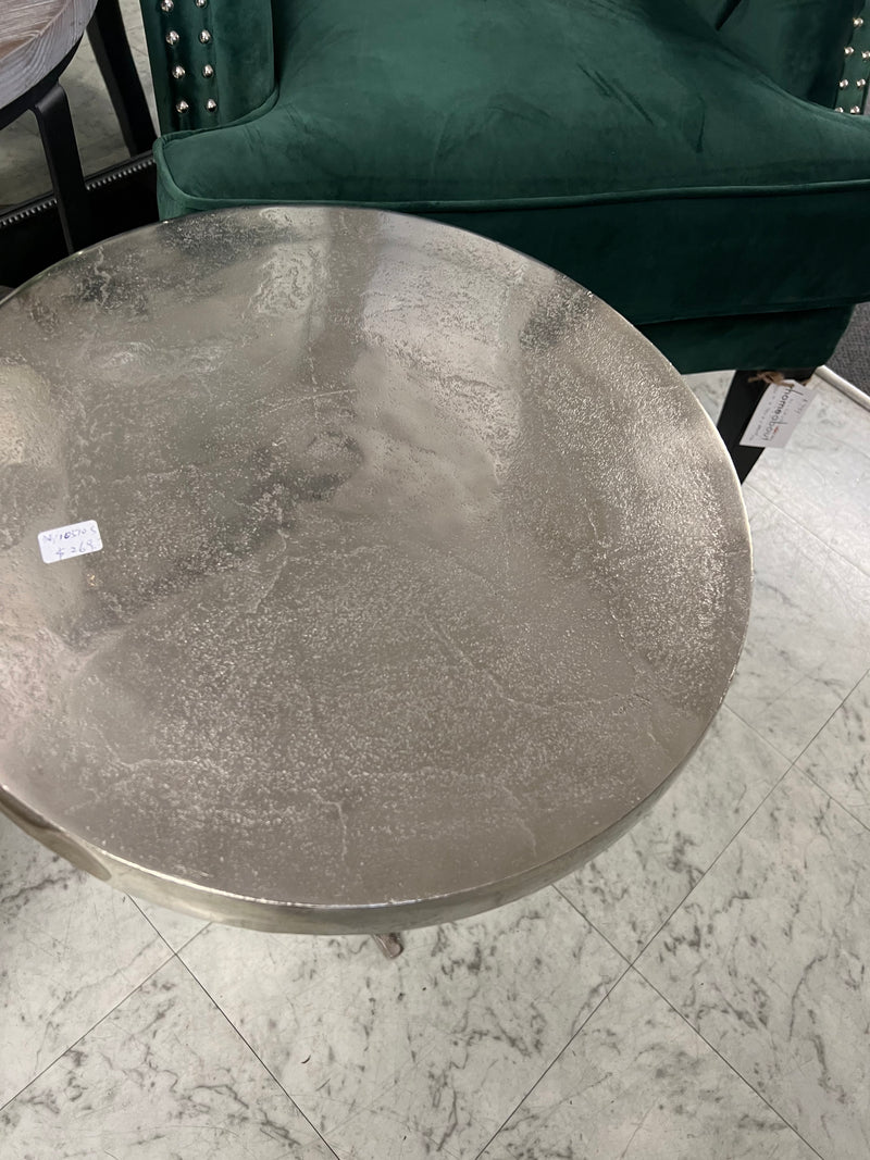 Aluminium Silver Side Table Large