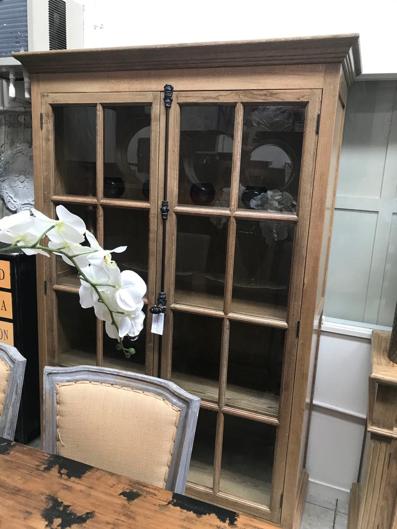 FRENCH CASEMENT DOUBLE-DOOR CABINET OAK