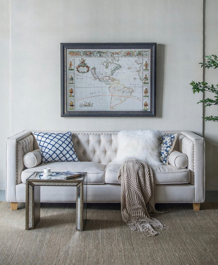 Mirrored Wall Art -World Map/120x93cm