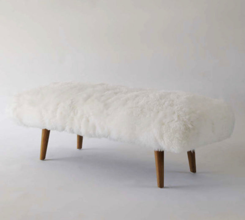 FUR BED Bench WINTER WHITE