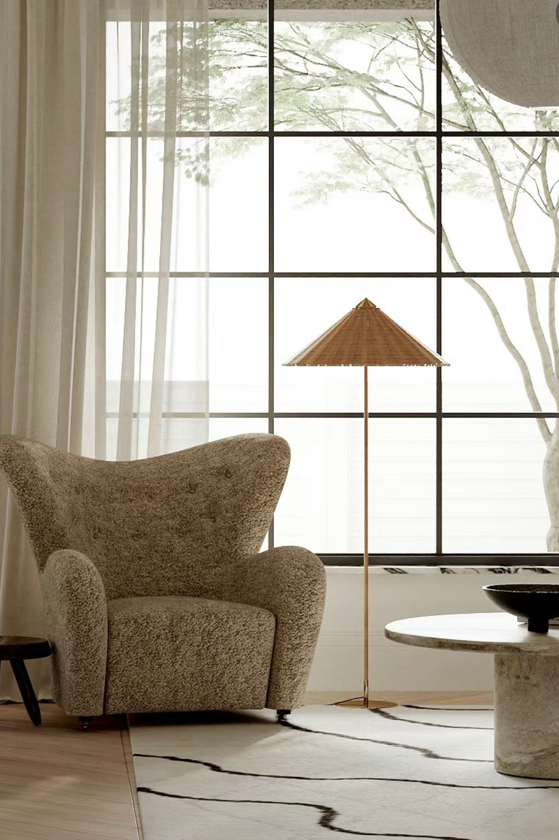 Rattan Shade Floor Lamp Natural
