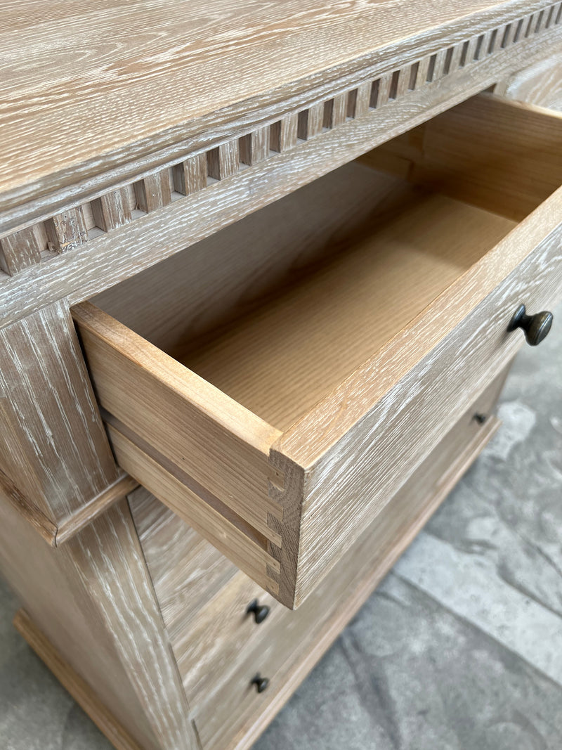 Maison French country Oak Natural 5 Drawer Dresser- Burnt OAK
