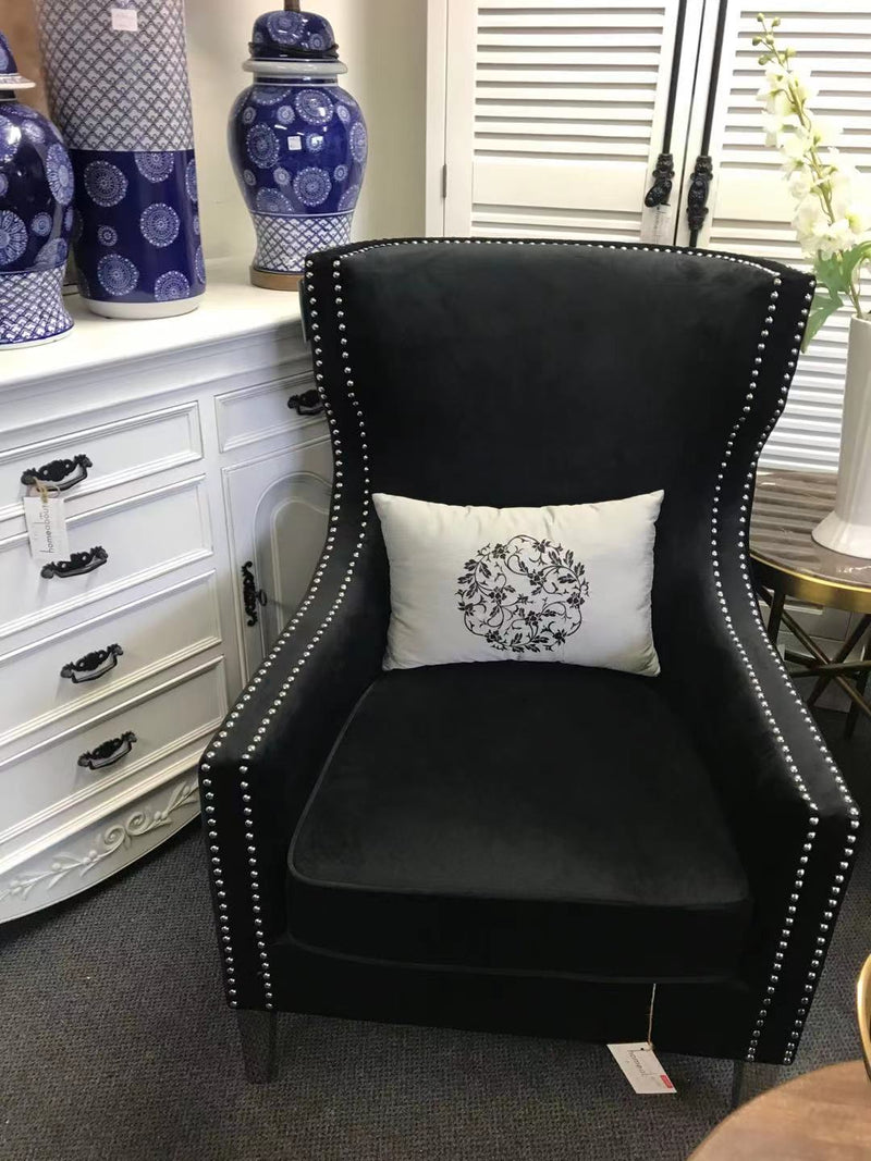 Wing back black Arm Chair