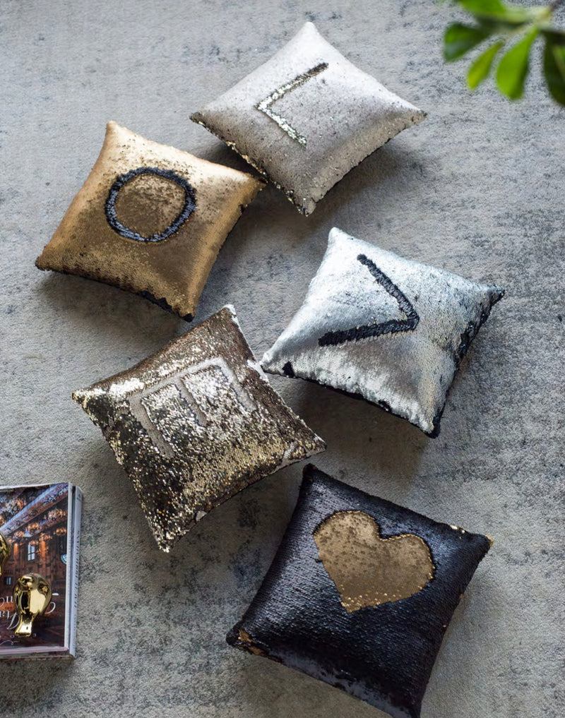 Cushion Sequin Collection Silver/ Black 40x40