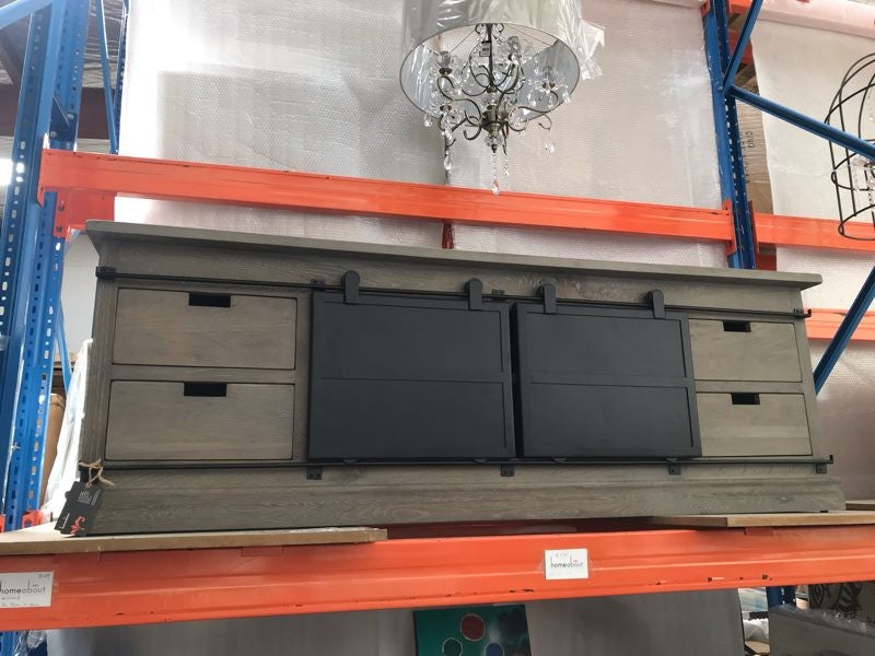 Industrial  Media/TV Table in Oak wood