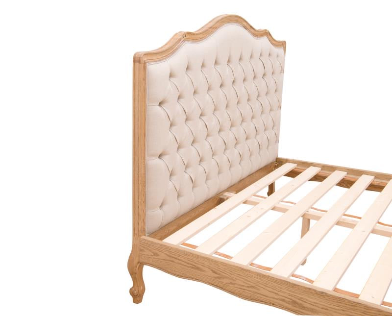 King French Villa OAK Bed Natural