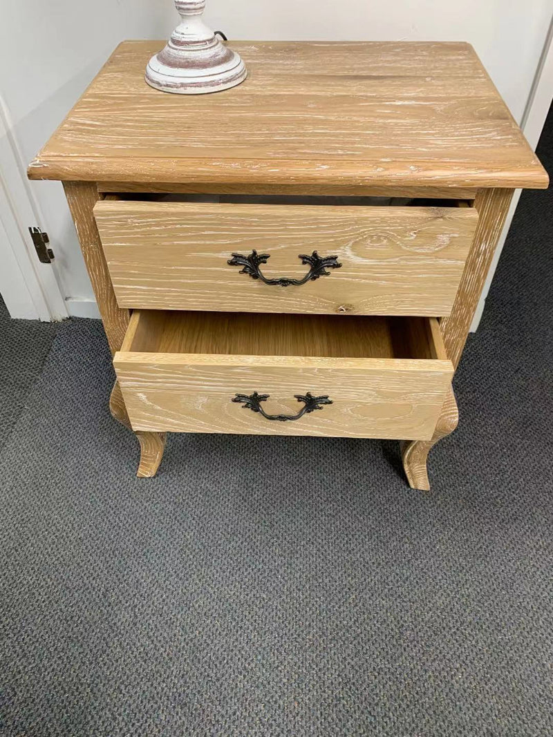 French Country 2 drawers Bedside table
