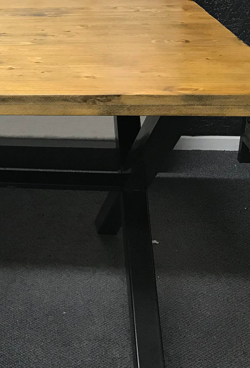 2.4M Wood Dining table/ Cross Legs