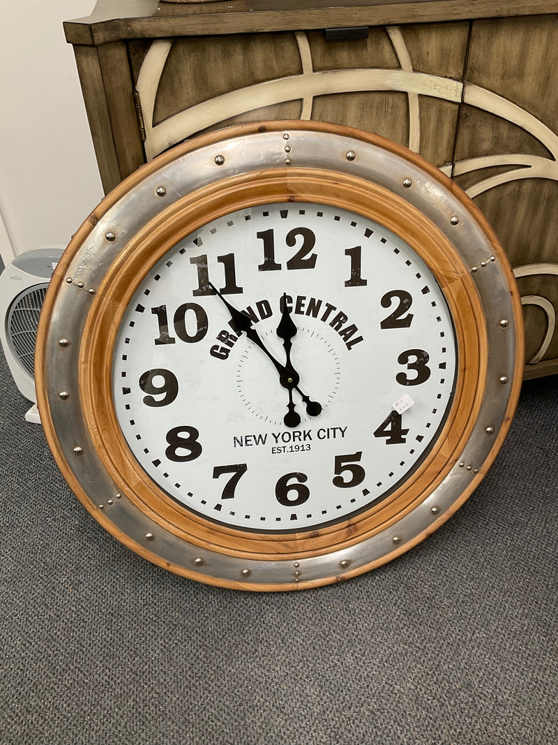 Zinc/ Wood  WALL CLOCK