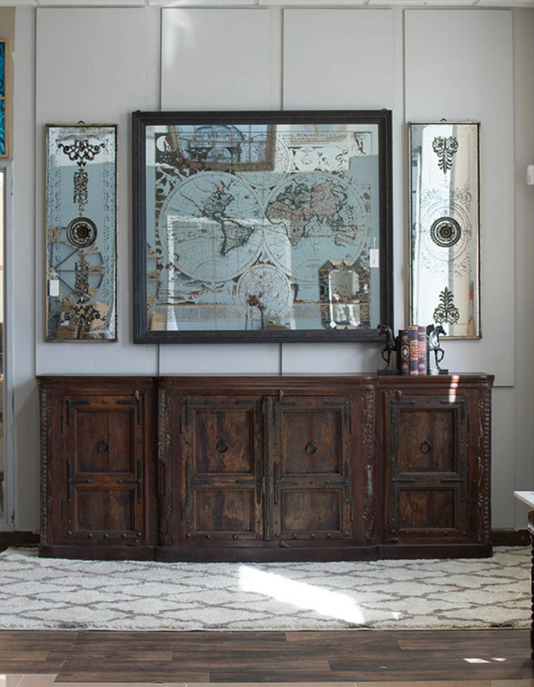 Mirrored Wall Art- World Map 144x129cm