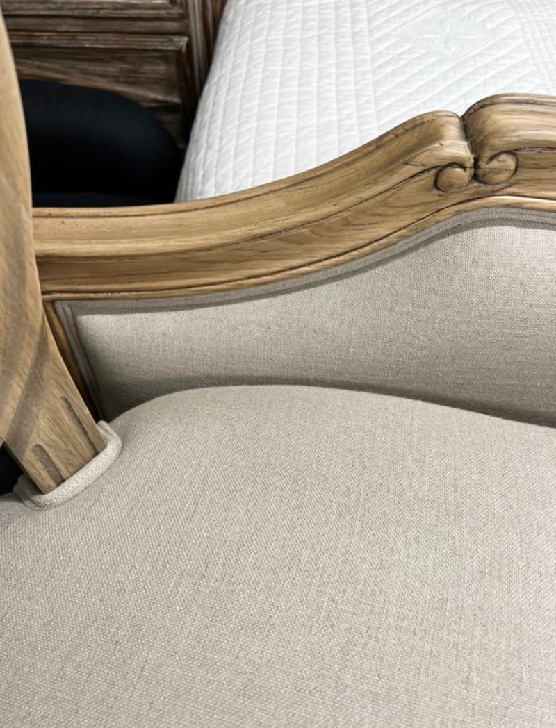 Jorma French Country Oak Frame Upholstered King  Size Bed