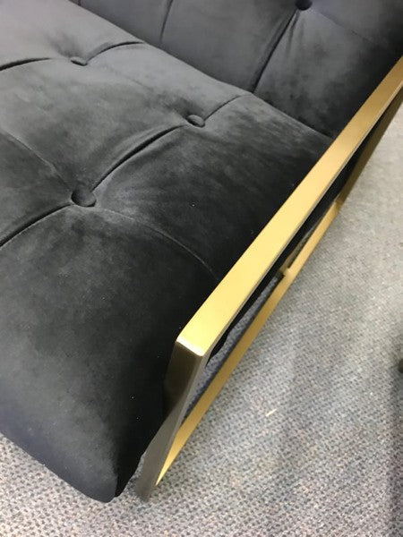 Mallorca Chair in Black Velvet/Brushed Gold