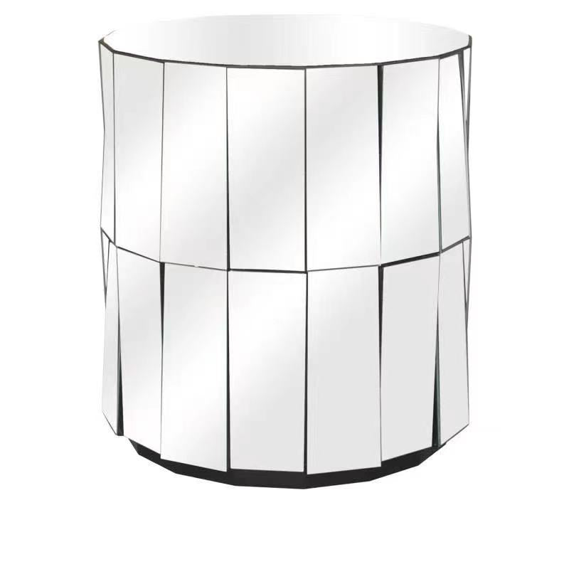 Millennium Round Angled Mirror Side Table