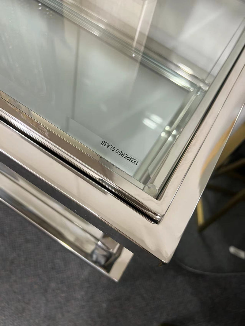 Janssen Hall Table Silver Stainless Steel