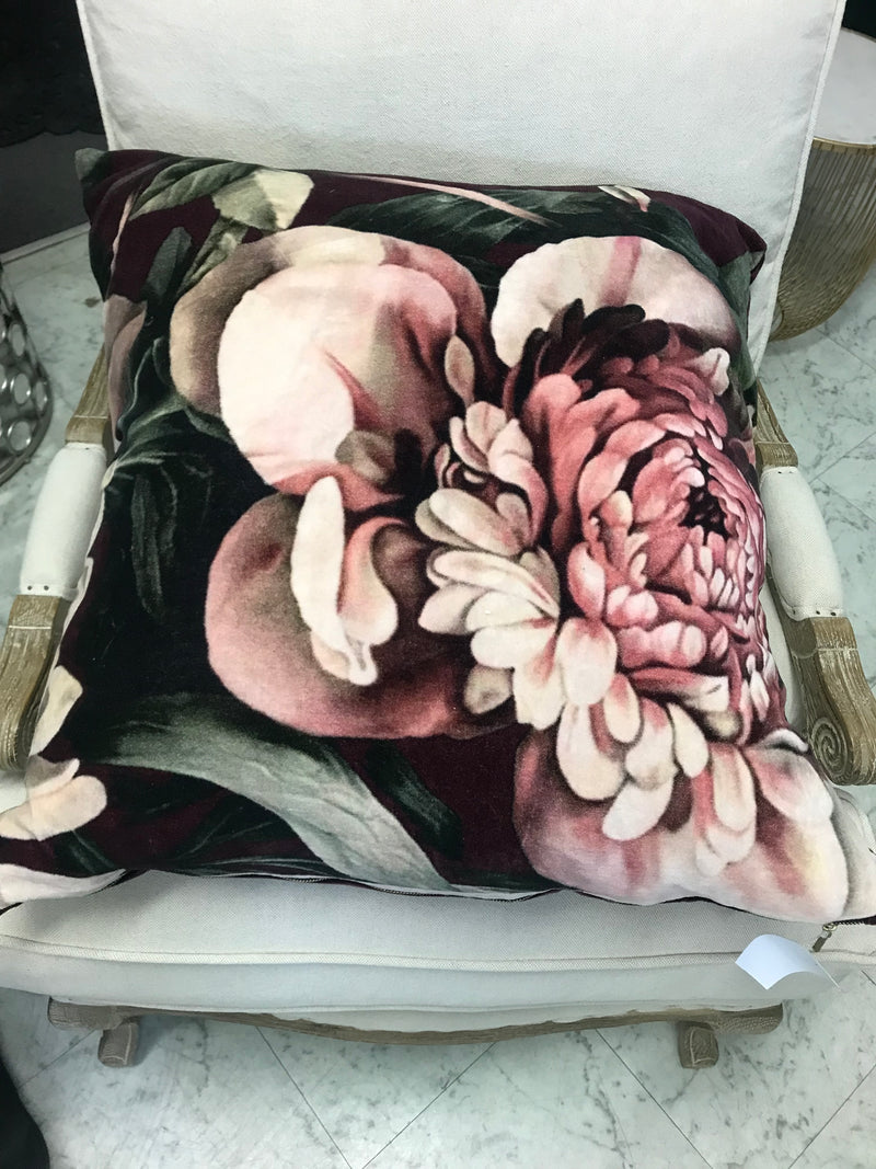 Feather Cushion Burgundy Velvet  Double Sided 60x60