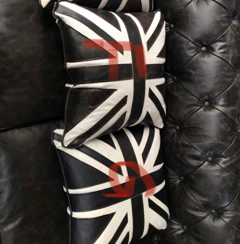 UK Union Jack Leather Cushion