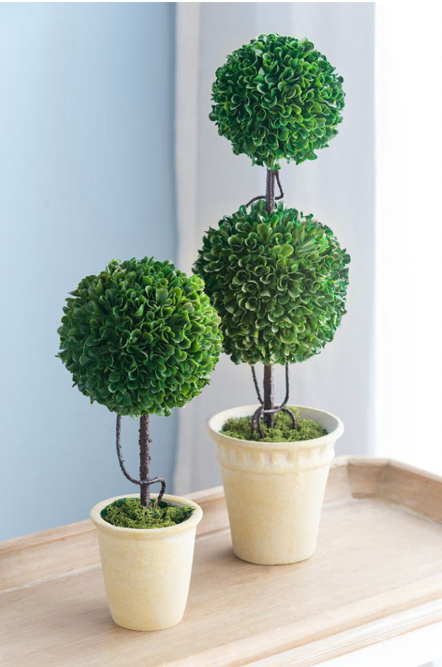 Faux Boxwood Topiary- Double Sphere