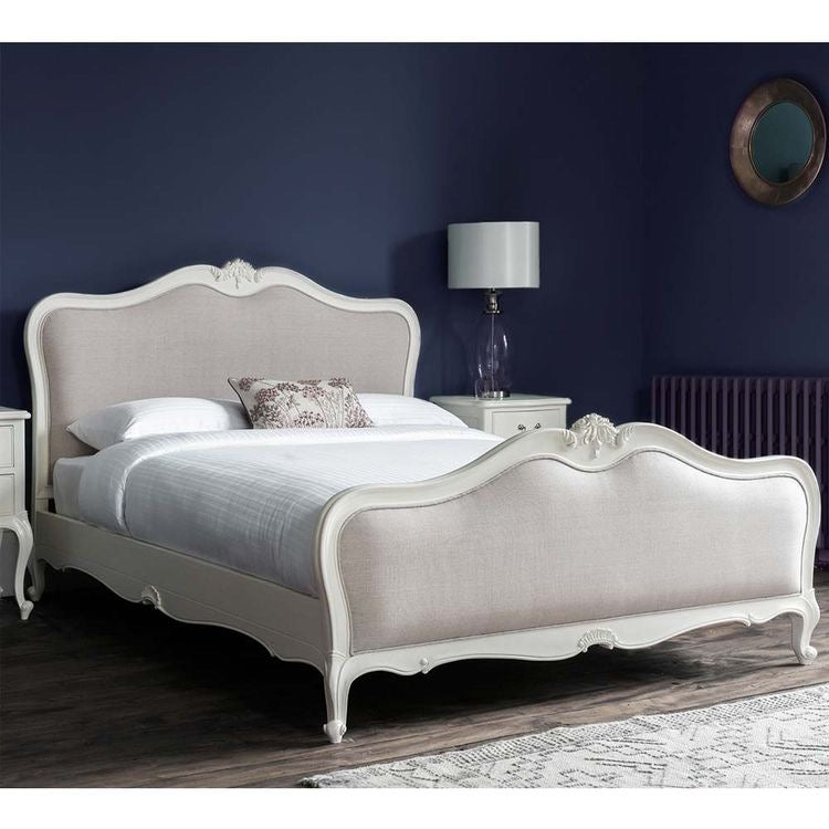 French Country Upholstered Queen Size Bed