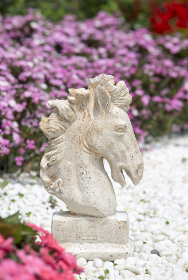 Composite Horse Bust Statue Small