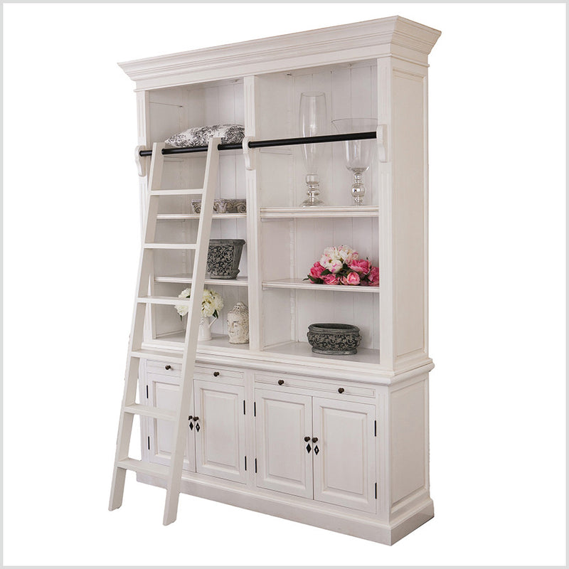 French Library Bookcase  2 bays White