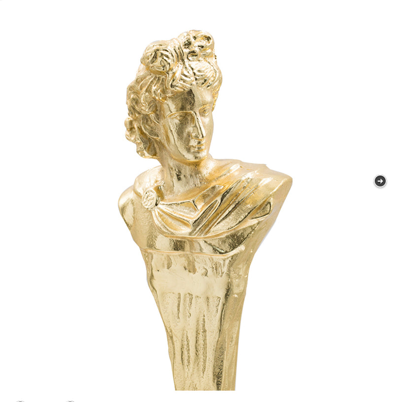 Aluminium Gold Statue With Marble Base B