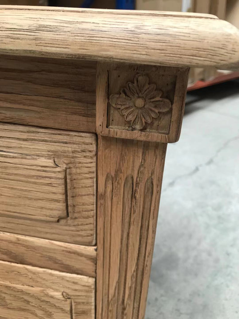 French Villa 3 drawers OAK Bedside table Natural MATT