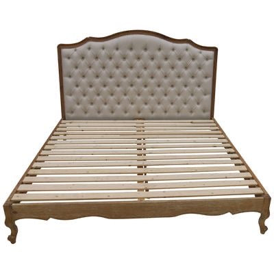 Queen French Villa OAK Bed/ Weather Wash