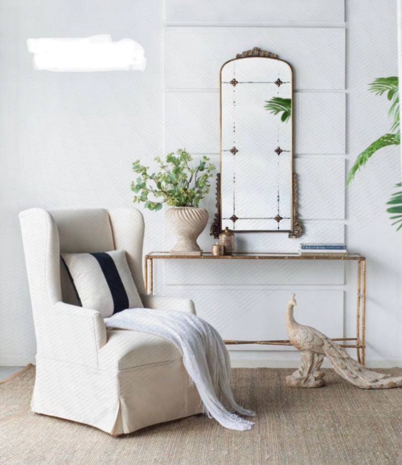 Mirror Top Antique Gold Console table