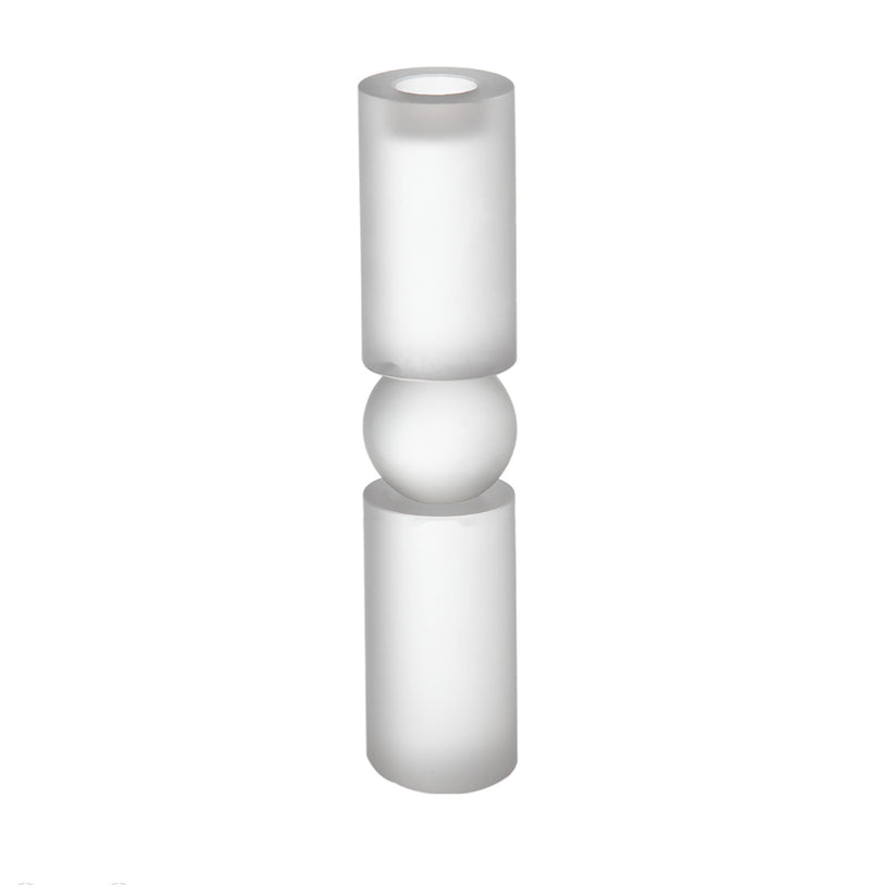Frosted Glass Candle Holder L