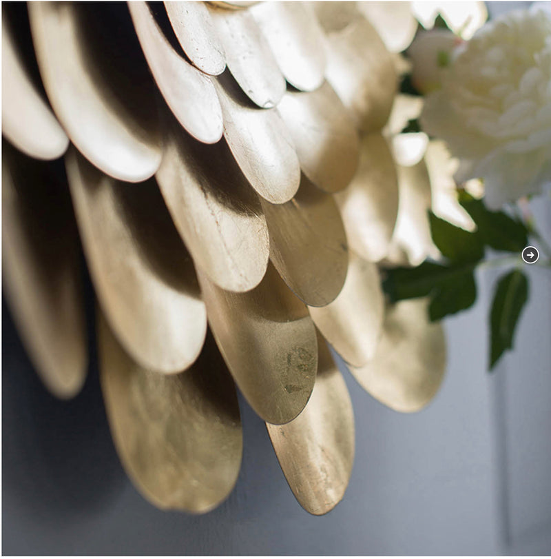 Gold Mirrored Floral Wall Art